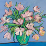Acryl op doek, Maya Wildevuur, Bloemen, 2001
